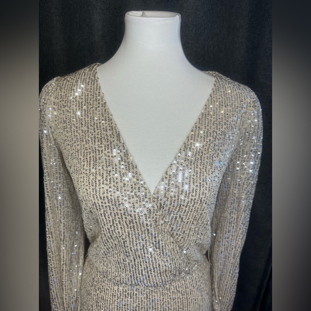 Alter’d State Silver Sequin Mini Dress – Size S - Picture 4 of 14